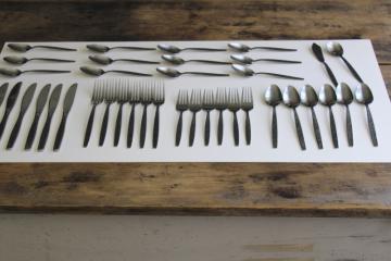 catalog photo of La Spana pattern vintage stainless flatware, Rogers - Korea silverware set