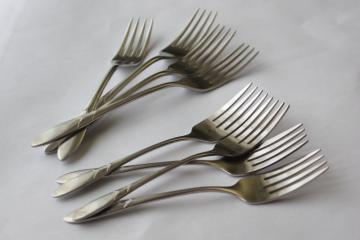 catalog photo of Lady Hamilton vintage Oneidacraft deluxe stainless flatware, dinner & salad forks