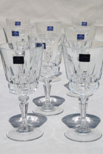 photo of Lady Victoria label crystal wine glasses, Cris d'Arques France Chantelle pattern glass #1