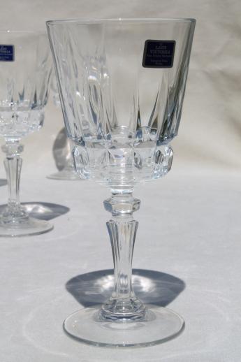 photo of Lady Victoria label crystal wine glasses, Cris d'Arques France Chantelle pattern glass #2