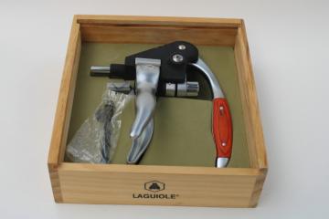 Laguiole wine companion bottle opener corkscrew, metal w/ wood handle