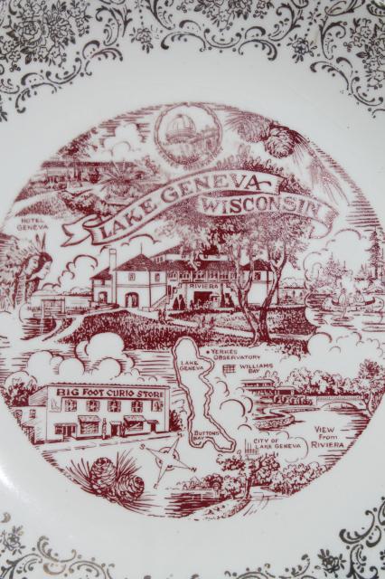 photo of Lake Geneva Wisconsin vintage collector's plate vacation souvenir #2
