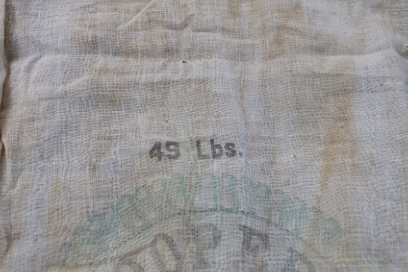 photo of Lake Mills Wisconsin Hooper's Best flour sack, rare antique vintage printed advertising cotton bag #3