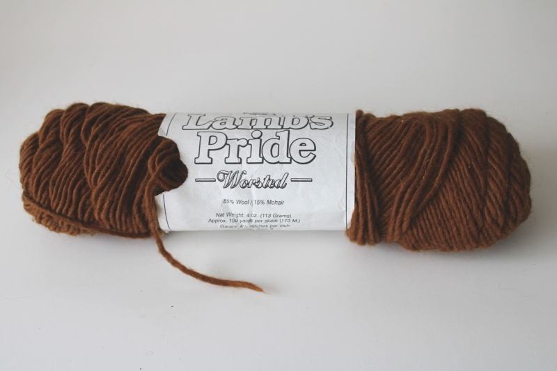 photo of Lamb's Pride Brown Sheep worsted weight wool yarn, 4 ounce skein bronze patina color  #1