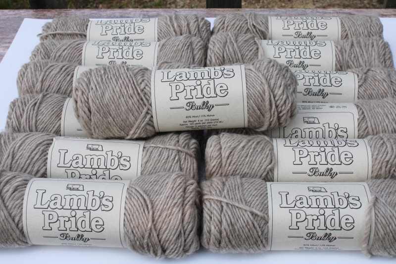 photo of Lamb's Pride Bulky Brown Sheep pure natural wool yarn, 13 big skeins matching soft sandy tan color  #1
