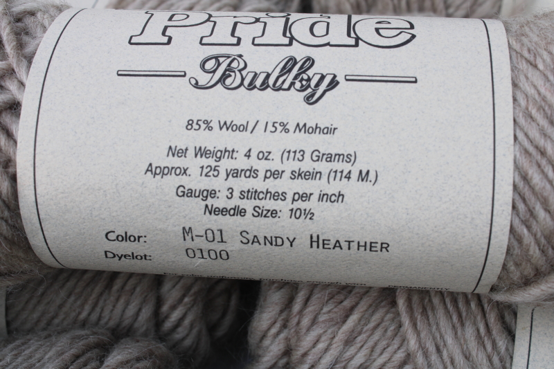 photo of Lamb's Pride Bulky Brown Sheep pure natural wool yarn, 13 big skeins matching soft sandy tan color #2