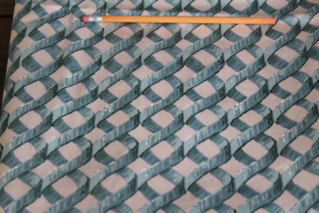 photo of Laparelli 5th Avenue green lattice print 1980s vintage decorator fabric teflon coated cotton #5