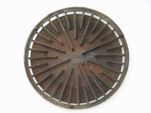 photo of Large round primitive antique cast iron trivet 1911 patent #2