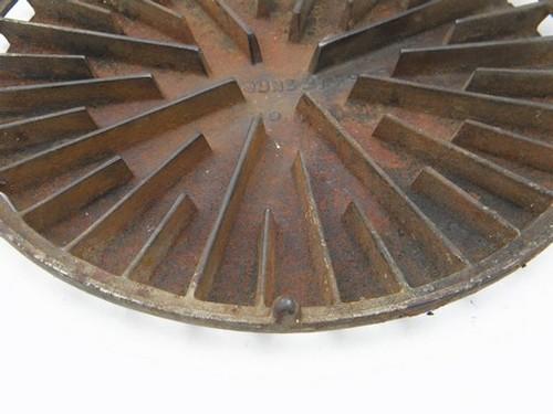 photo of Large round primitive antique cast iron trivet 1911 patent #3