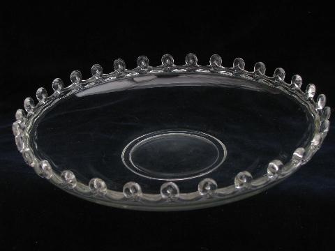 photo of Lariat pattern vintage Heisey glass, large low console or flower bowl #1