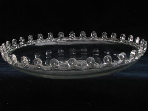 photo of Lariat pattern vintage Heisey glass, large low console or flower bowl #2