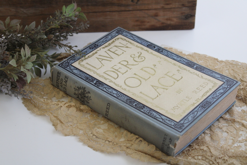 photo of Lavender and Old Lace, antique book w/ lovely blue cover, romance novel vintage 1902 #1