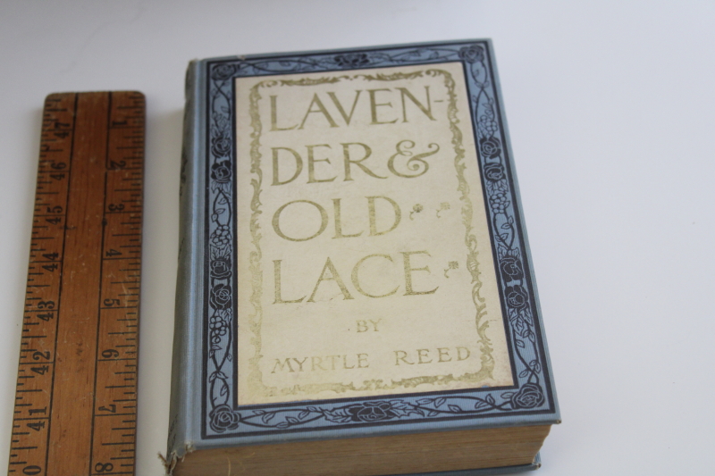 photo of Lavender and Old Lace, antique book w/ lovely blue cover, romance novel vintage 1902 #2