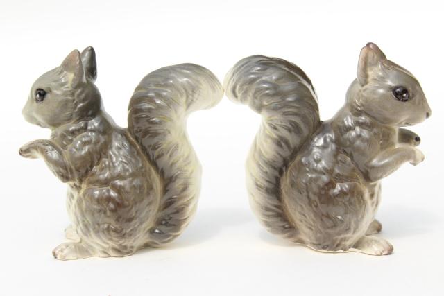 photo of Lefton china pair of squirrels, grey squirrel figurines Lefton's Japan label #3