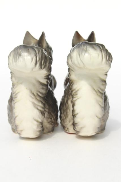 photo of Lefton china pair of squirrels, grey squirrel figurines Lefton's Japan label #5