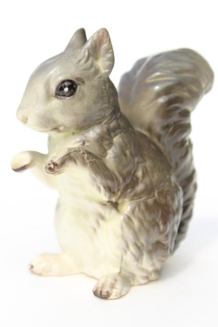 photo of Lefton china pair of squirrels, grey squirrel figurines Lefton's Japan label #6