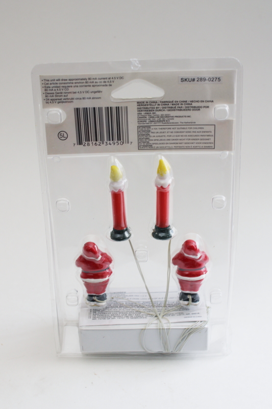 photo of Lemax Christmas village accessories, sealed light up Santas, candles blow mold miniatures  #7