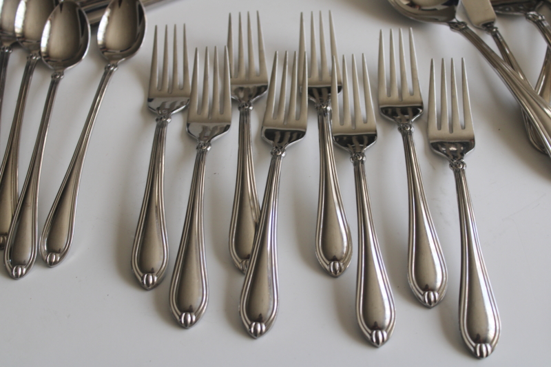 photo of Lenox Alcott pattern stainless flatware set, service for 8 w/ serving pieces, 16 teaspoons  #3