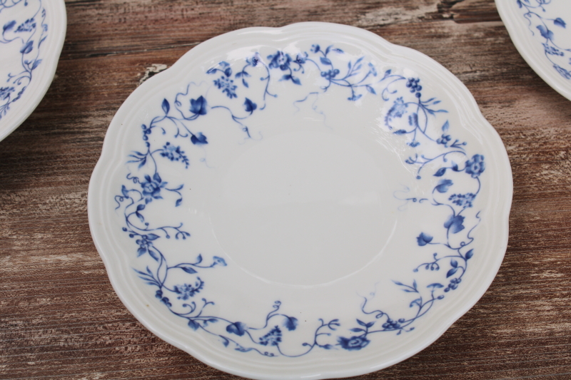 photo of Lenox Les Saisons vintage French country blue white china floral toile print bread butter plates set of 8 #4