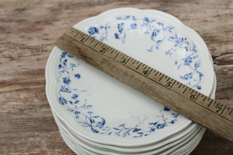 photo of Lenox Les Saisons vintage French country blue white china floral toile print bread butter plates set of 8 #6