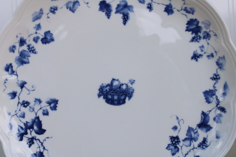 photo of Lenox Les Saisons vintage French country blue white china toile print dinner plates Autumn #2