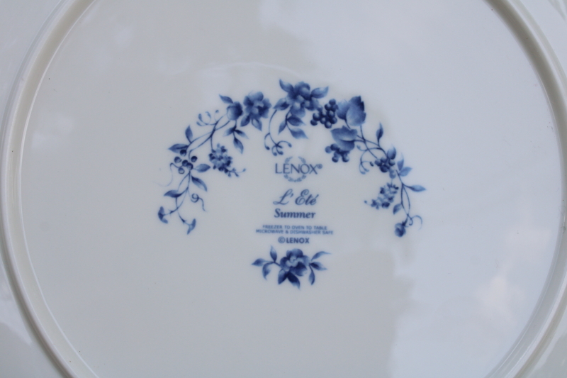 photo of Lenox Les Saisons vintage French country blue & white china toile print dinner plates Summer #4