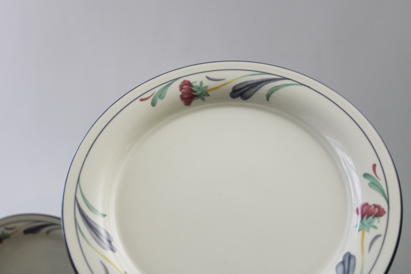 photo of Lenox Poppies in Blue pattern china, set of six salad plates vintage chinastone  #2