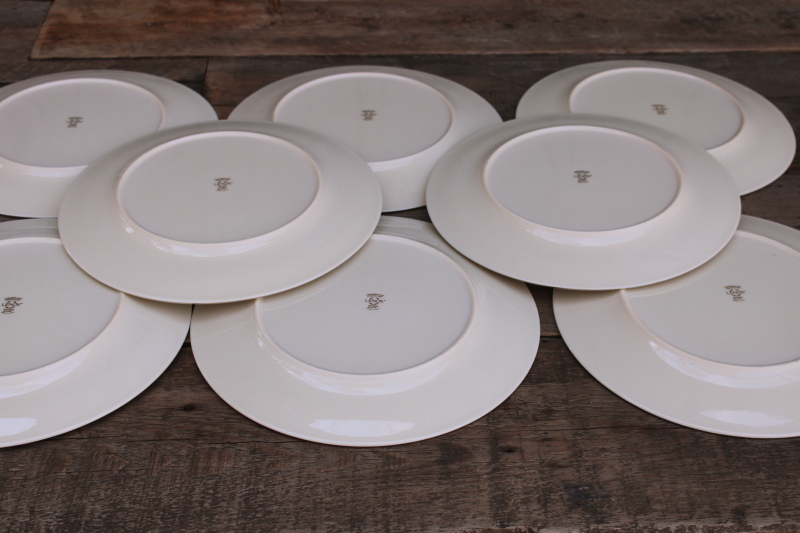 photo of Lenox Reverie blue on ivory china set of 8 dinner plates, 80s 90s vintage  #5