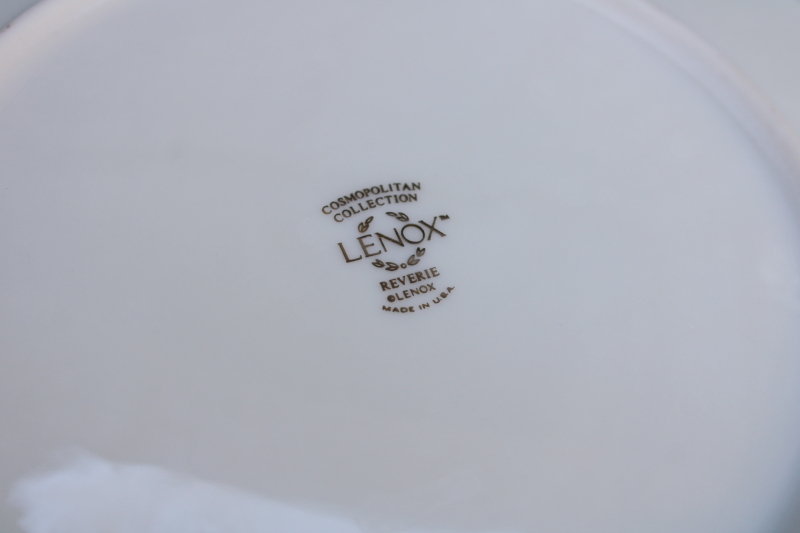 photo of Lenox Reverie blue on ivory china set of 8 salad plates, 80s 90s vintage  #4