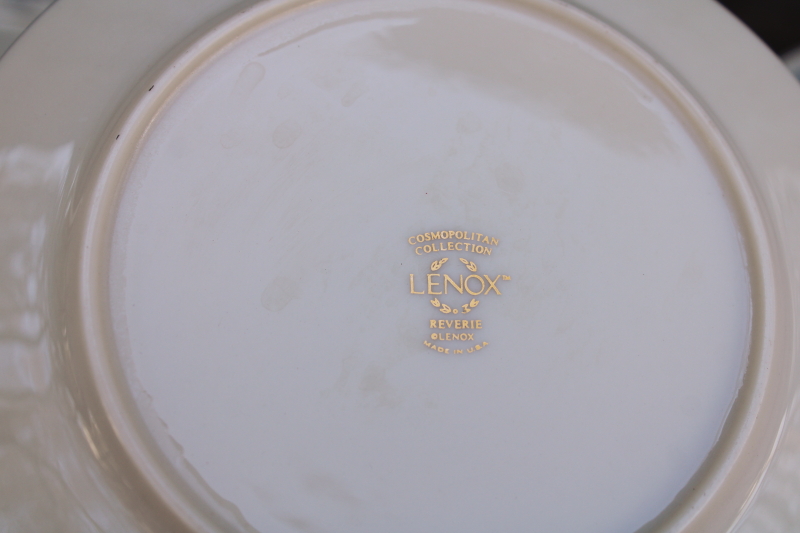 photo of Lenox Reverie blue on ivory china set of 8 small bread & butter plates, 80s 90s vintage  #5