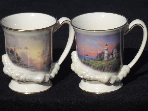 photo of Lenox / Thomas Kinkade Seaside Lighthouse mugs set, Clearing Storms vase #4