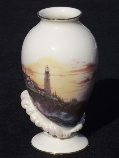 photo of Lenox / Thomas Kinkade Seaside Lighthouse mugs set, Clearing Storms vase #8