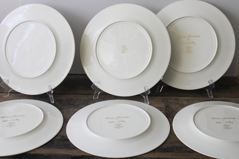 photo of Lenox USA Winter Greetings cardinal pattern china dinner plates set of 6 #6