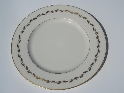 photo of Lenox china Golden Wreath dinner plates, lot of five vintage plates #2