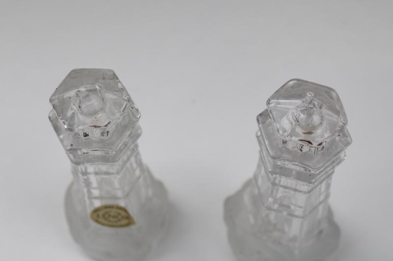 photo of Lenox crystal lighthouse salt and pepper shakers, S&P set w/ original label #2