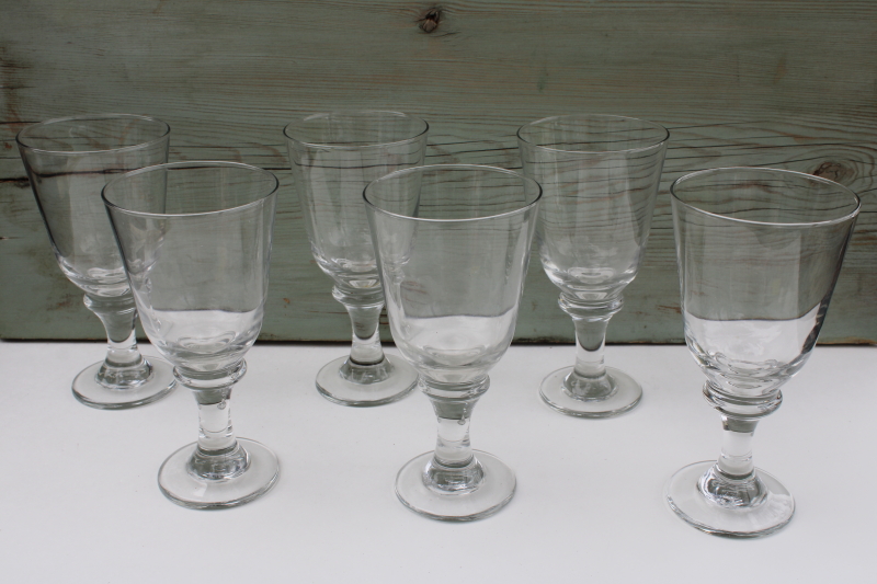 photo of Libbey Flare crystal clear chunky glass water goblets wine glasses set of 6 #1