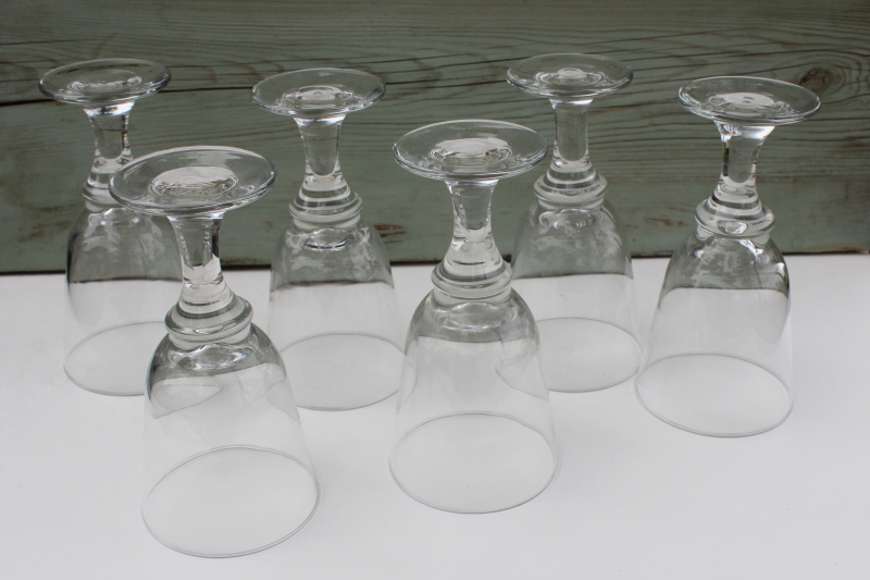 photo of Libbey Flare crystal clear chunky glass water goblets wine glasses set of 6 #4