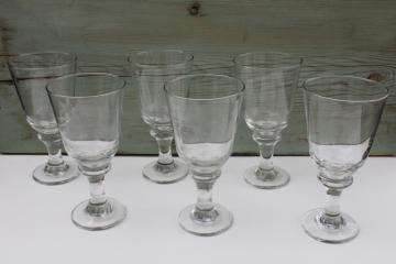 catalog photo of Libbey Flare crystal clear chunky glass water goblets wine glasses set of 6