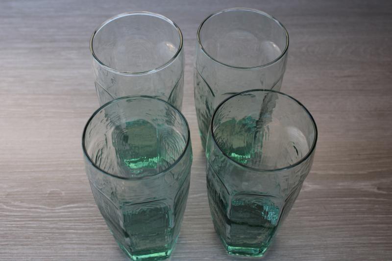 photo of Libbey Spanish green glass Chivalry tall tumblers, cooler drinking glasses #2