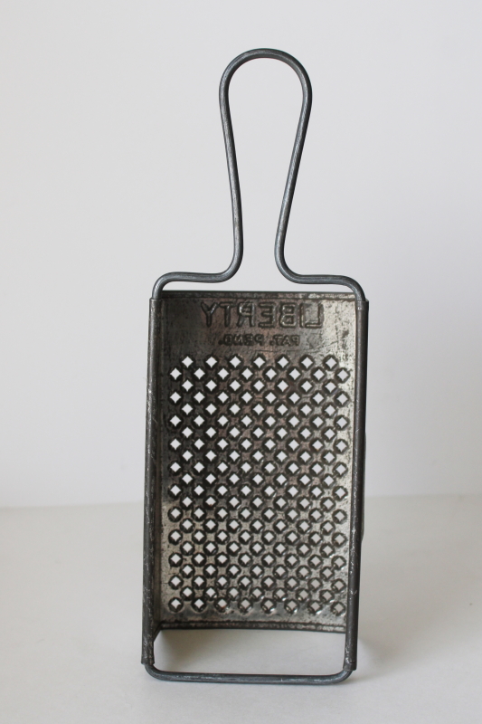 photo of Liberty antique vintage kitchen grater, box shape grater w/ metal handle for wall hanging  #2