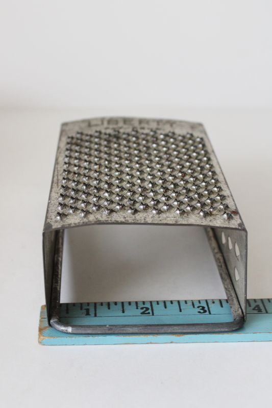 photo of Liberty antique vintage kitchen grater, box shape grater w/ metal handle for wall hanging  #4