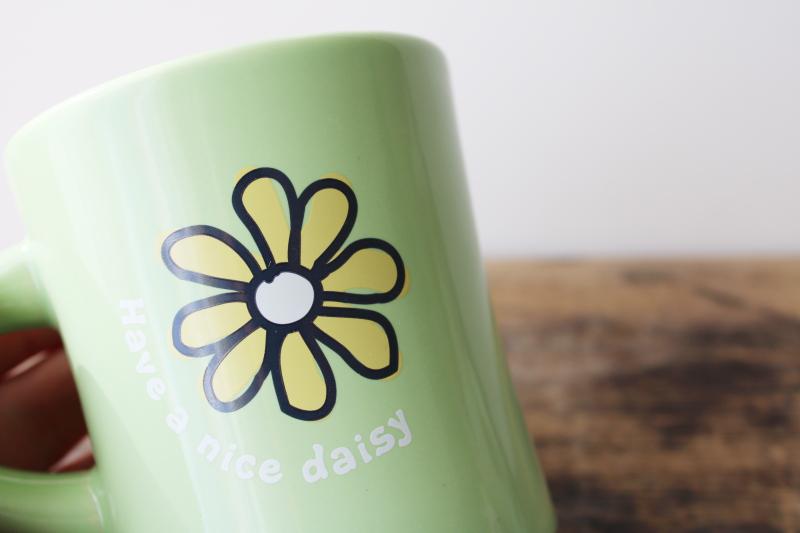 photo of Life Is Good home mug diner style coffee cup Have A Nice Daisy #2