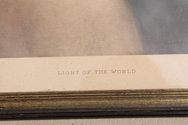 photo of Light of the World vintage religious print circa 1920s in period wood picture frame #5