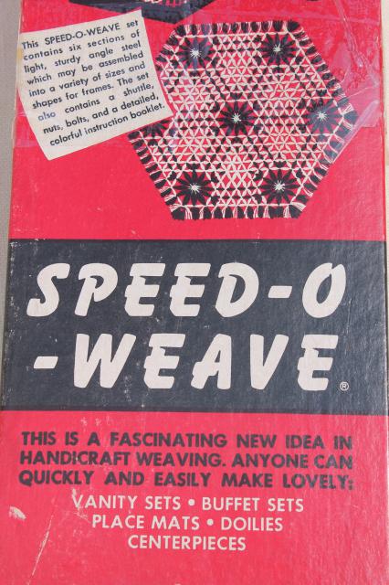 photo of Lily Speed o Weave, vintage lap weaving loom adjustable metal frame for large hand woven blocks #4