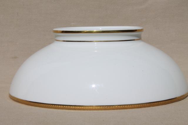 photo of Limoges France encrusted gold wedding band china, large serving bowl w/ footed shape #5