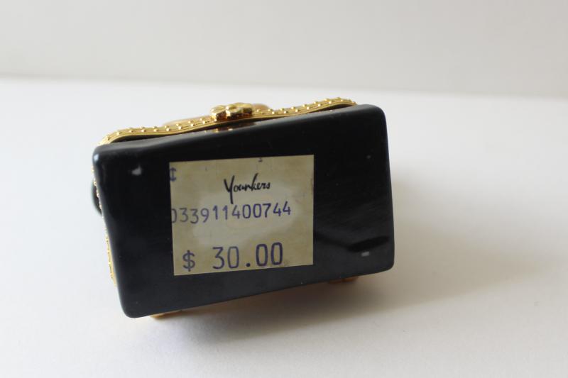 photo of Limoges style china trinket box shaped like a vintage rotary dial telephone #3