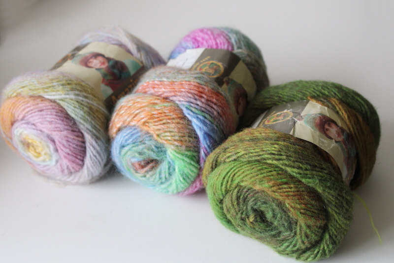 photo of Lion Brand Amazing soft fuzzy wool acrylic yarn lot different colors  #1
