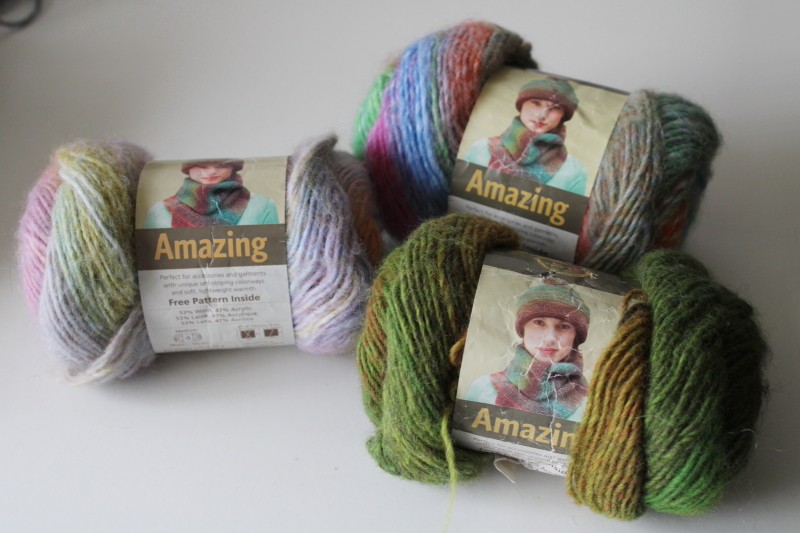 photo of Lion Brand Amazing soft fuzzy wool acrylic yarn lot different colors  #2