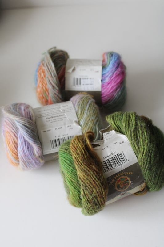 photo of Lion Brand Amazing soft fuzzy wool acrylic yarn lot different colors  #3