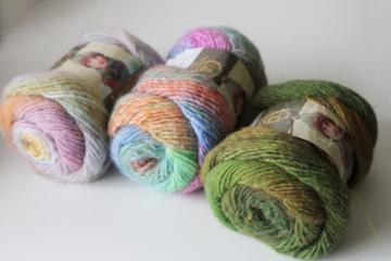 catalog photo of Lion Brand Amazing soft fuzzy wool acrylic yarn lot different colors 